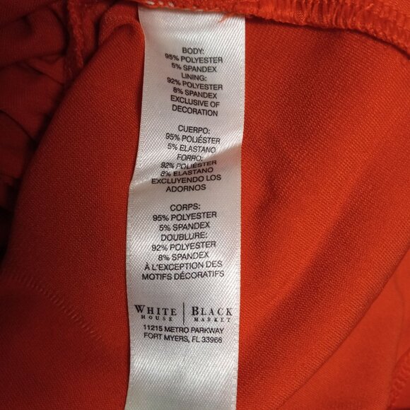 WHBM XS Halter Top Orange Sleeveless Keyhole Embellished Beaded Womens Ruched - Picture 9 of 10